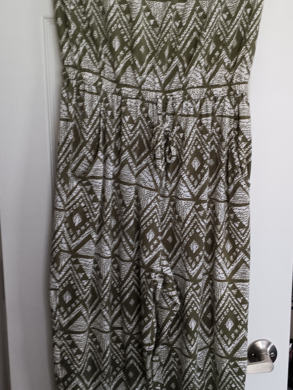 Women's Olive Green Patterned Romper